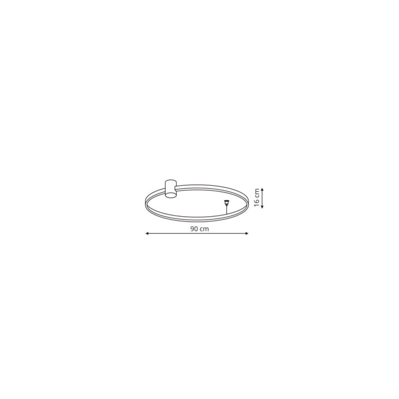 Plafonieră neagră LED CCT, dimensiune L, iluminat ambiental, Ring Light Prestige - imagine 6