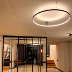 Plafonieră neagră LED CCT, dimensiune S, iluminat ambiental, Ring Light Prestige