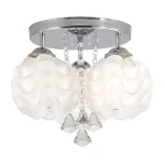 Plafon decorativ argintiu 3xE14 + LED, stil elegant, Sada Light Prestige
