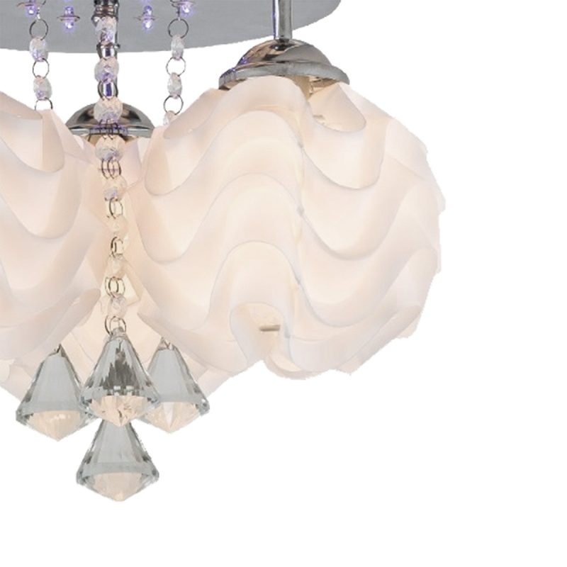 Plafon decorativ argintiu 3xE14 + LED, stil elegant, Sada Light Prestige - imagine 4