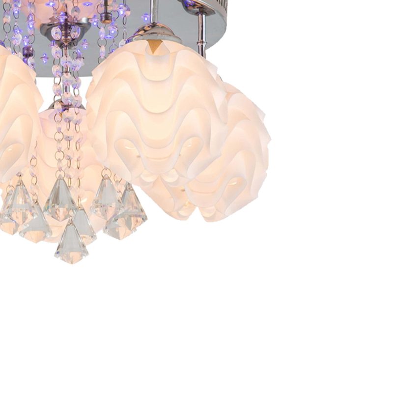 Plafon decorativ argintiu 3xE14 + LED, stil elegant, Sada Light Prestige - imagine 7