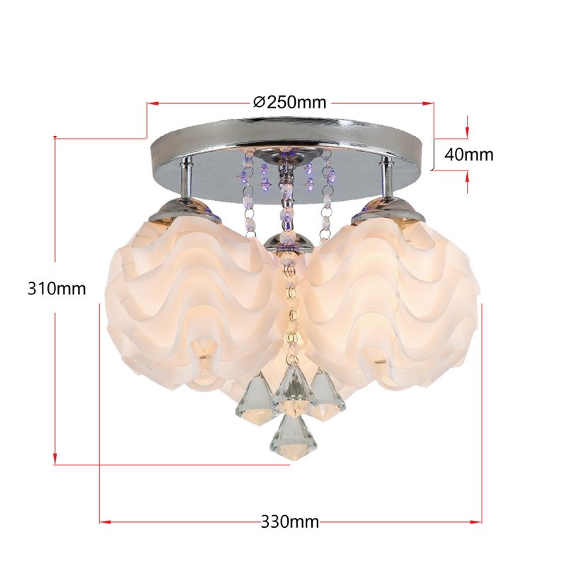Plafon decorativ argintiu 3xE14 + LED, stil elegant, Sada Light Prestige - imagine 8