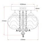 Plafon decorativ argintiu 3xE14 + LED, stil elegant, Sada Light Prestige