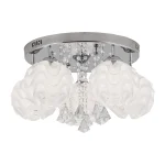 Plafon decorativ argintiu 5xE14 + LED, stil elegant, Sada Light Prestige