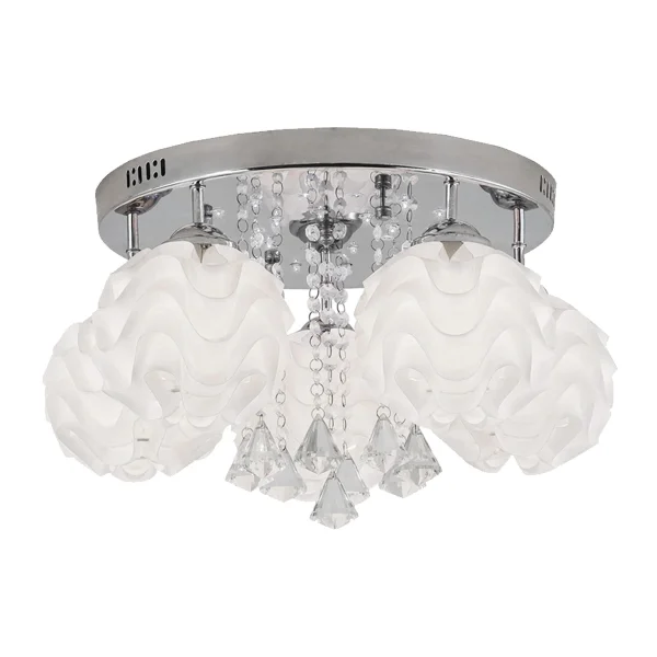 Plafon decorativ argintiu 5xE14 + LED