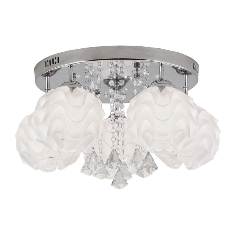 Plafon decorativ argintiu 5xE14 + LED