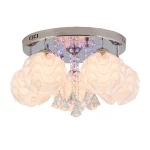 Plafon decorativ argintiu 5xE14 + LED, stil elegant, Sada Light Prestige