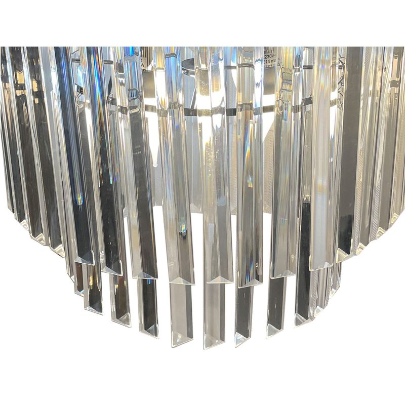 Plafonieră argintie 4xE14, iluminat ambiental, Vetro Light Prestige