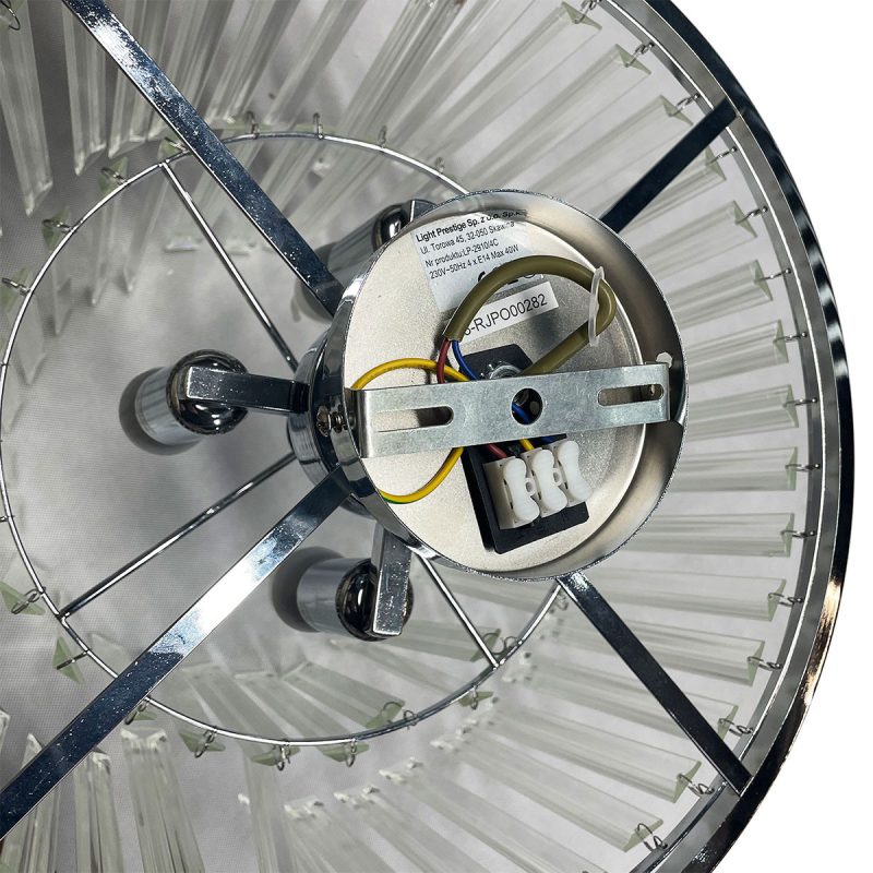 Plafonieră argintie 4xE14, iluminat ambiental, Vetro Light Prestige