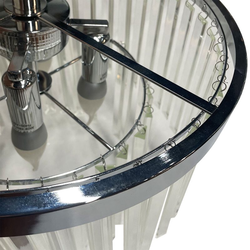 Plafonieră argintie 4xE14, iluminat ambiental, Vetro Light Prestige