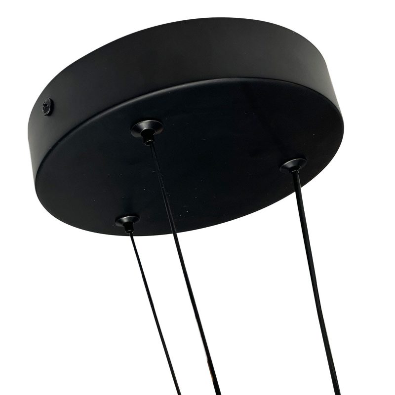 Lampă suspendată 80 cm negru-transparent LED CCT, design geometric, Plum Triangle Light Prestige - imagine 8
