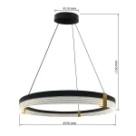 Lampă suspendată 60 cm negru-transparent LED CCT, design modern, Plum Triangle Light Prestige
