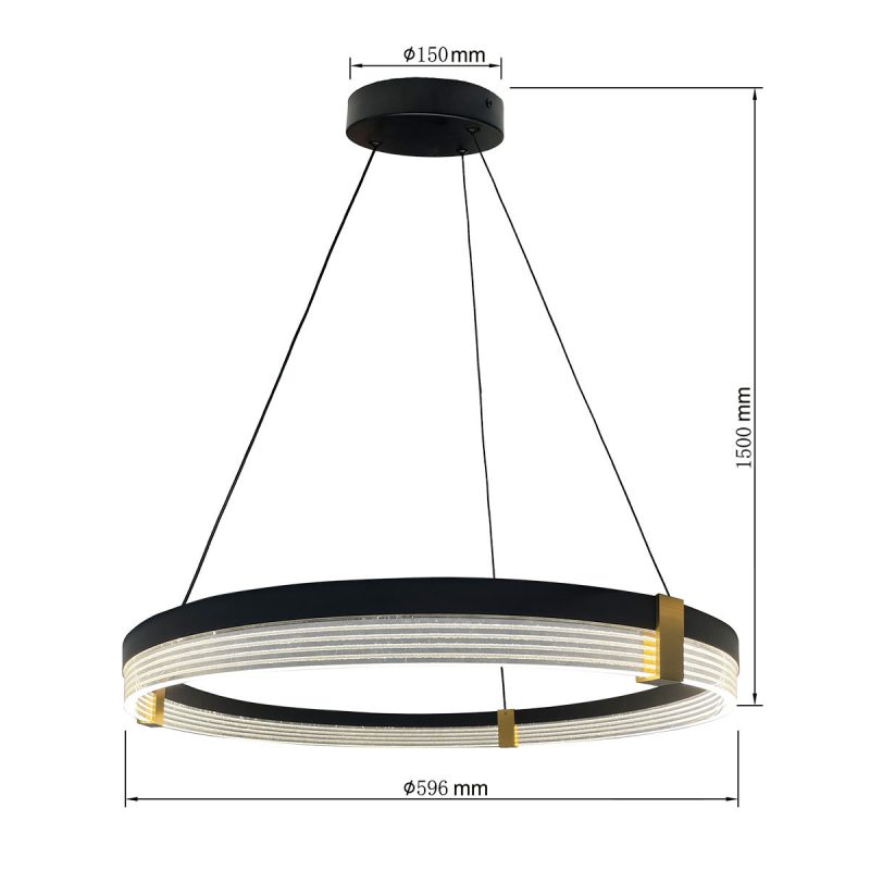 Lampă suspendată 60 cm negru-transparent LED CCT, design modern, Plum Triangle Light Prestige - imagine 10
