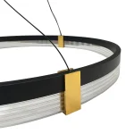 Lampă suspendată 60 cm negru-transparent LED CCT, design modern, Plum Triangle Light Prestige