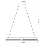 Lampă suspendată 60 cm negru-transparent LED CCT, design modern, Plum Triangle Light Prestige