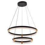 Lampă suspendată 60 cm + 40 cm negru-transparent LED CCT, combinație decorativă, Plum Light Prestige