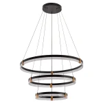 Lampă suspendată 80 cm + 60 cm + 40 cm negru-transparent LED CCT, set decorativ, Plum Light Prestige