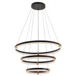 Lampă suspendată 80 cm + 60 cm + 40 cm negru-transparent LED CCT, set decorativ, Plum Light Prestige