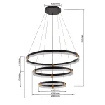 Lampă suspendată 80 cm + 60 cm + 40 cm negru-transparent LED CCT, set decorativ, Plum Light Prestige