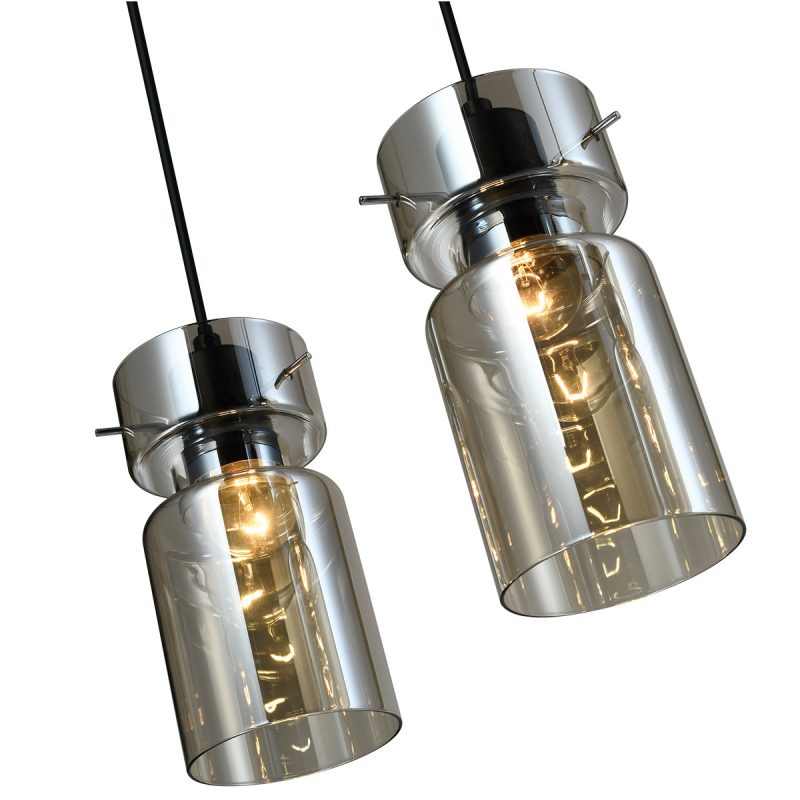 Lampă suspendată fumurie dublă 2xE27, stil urban, Nivio Light Prestige - imagine 4