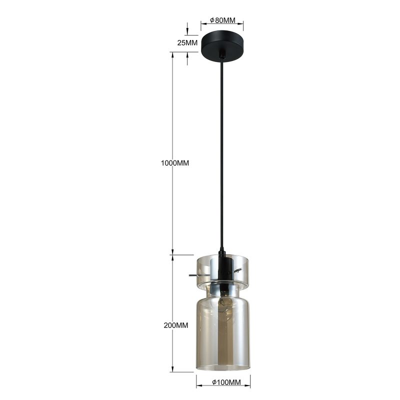 Lampă suspendată fumurie 1xE27, design industrial, Nivio Light Prestige - imagine 4