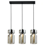 Lampă suspendată fumurie triplă 3xE27, stil industrial, Nivio Light Prestige