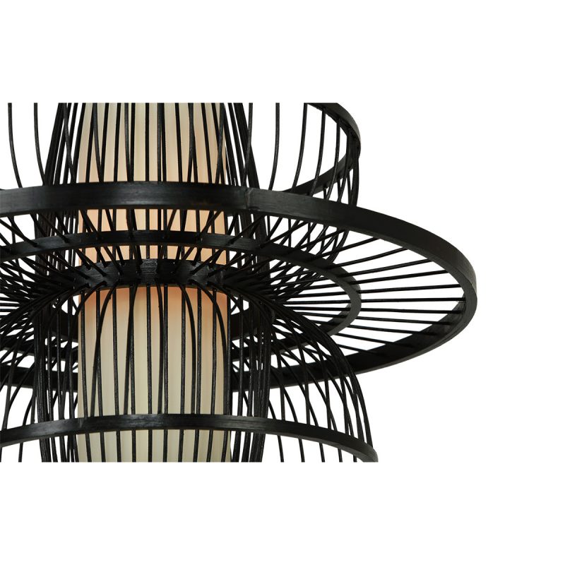 Lampă suspendată ratan neagră 1xE27, stil natural, Astra Light Prestige
