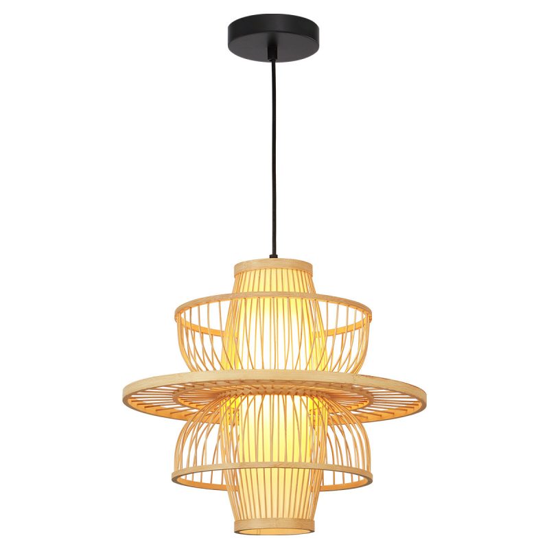 Lampă suspendată ratan natural 1xE27, stil natural, Astra Light Prestige