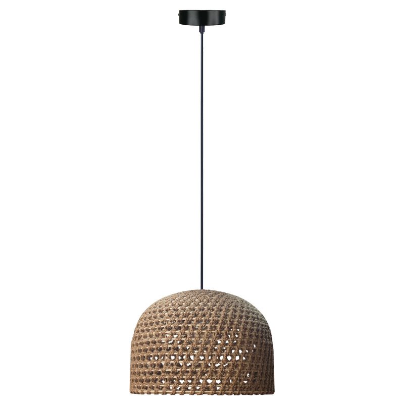 Lampă suspendată ratan 40 cm, lemn deschis 1xE27, stil japandi, Kanso Light Prestige - imagine 6