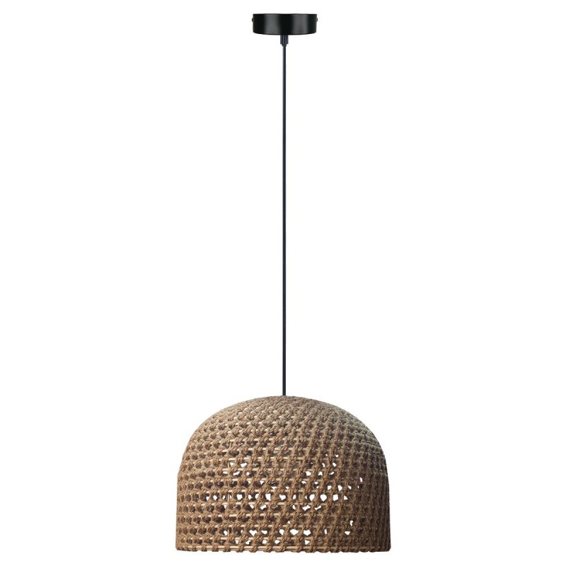 Lampă suspendată ratan 50 cm, lemn deschis 1xE27, stil japandi, Kanso Light Prestige - imagine 5