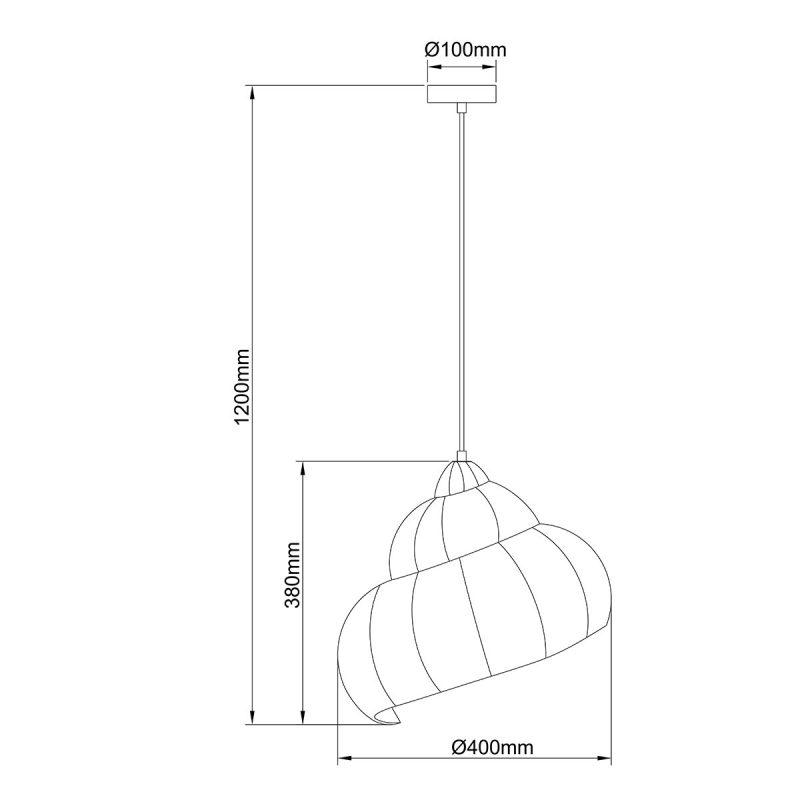 Lampă suspendată ratan 40 cm, lemn deschis 1xE27, stil natural, Shella Light Prestige - imagine 6