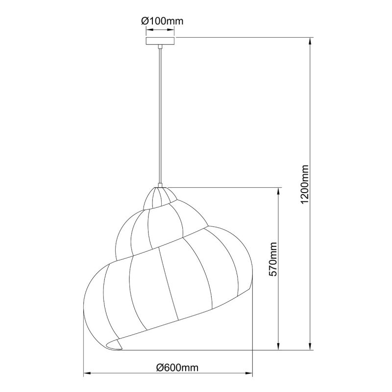 Lampă suspendată ratan 60 cm, lemn deschis 1xE27, stil natural, Shella Light Prestige
