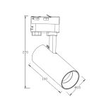 Reflector 3F alb 1xGU10, sistem de șină, Ice Light Prestige