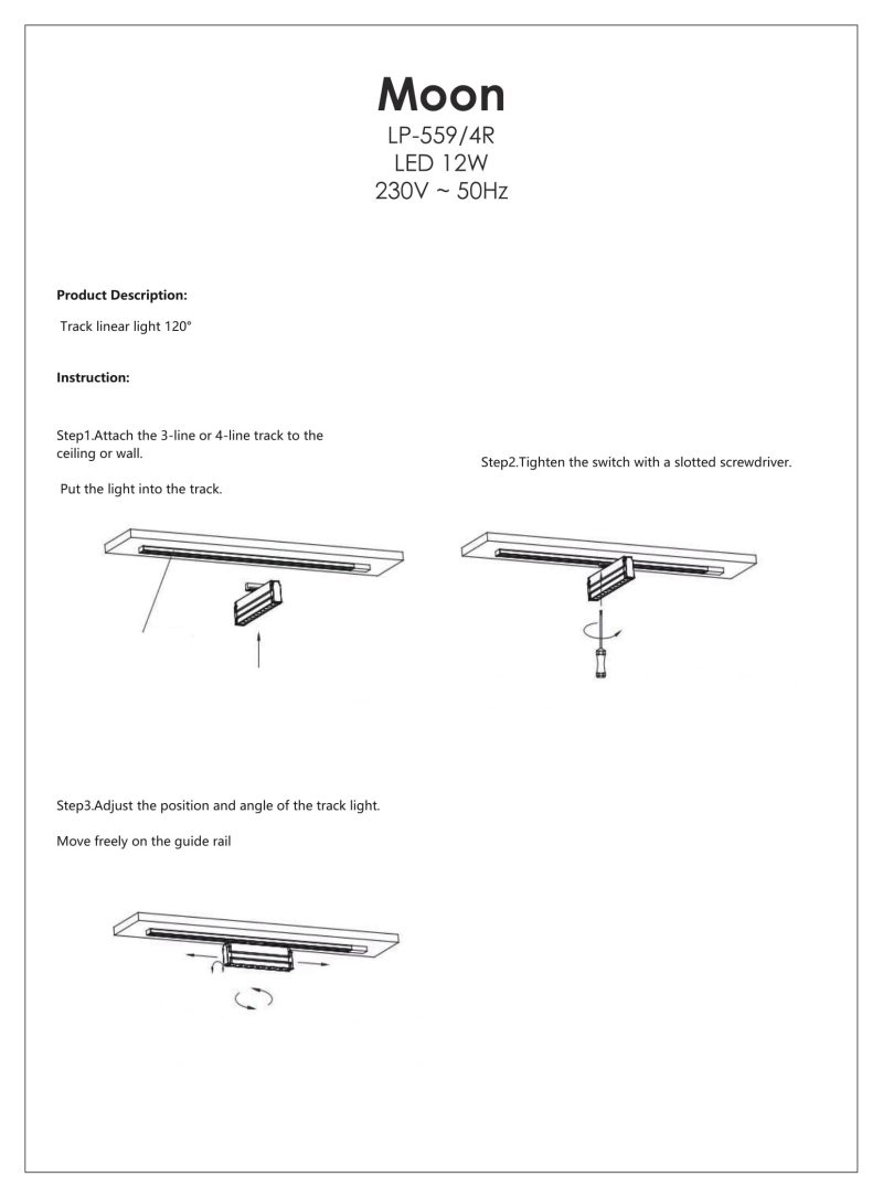 Reflector magnetic 3F negru LED 4000K, iluminat pe șină, Moon Light Prestige - imagine 8