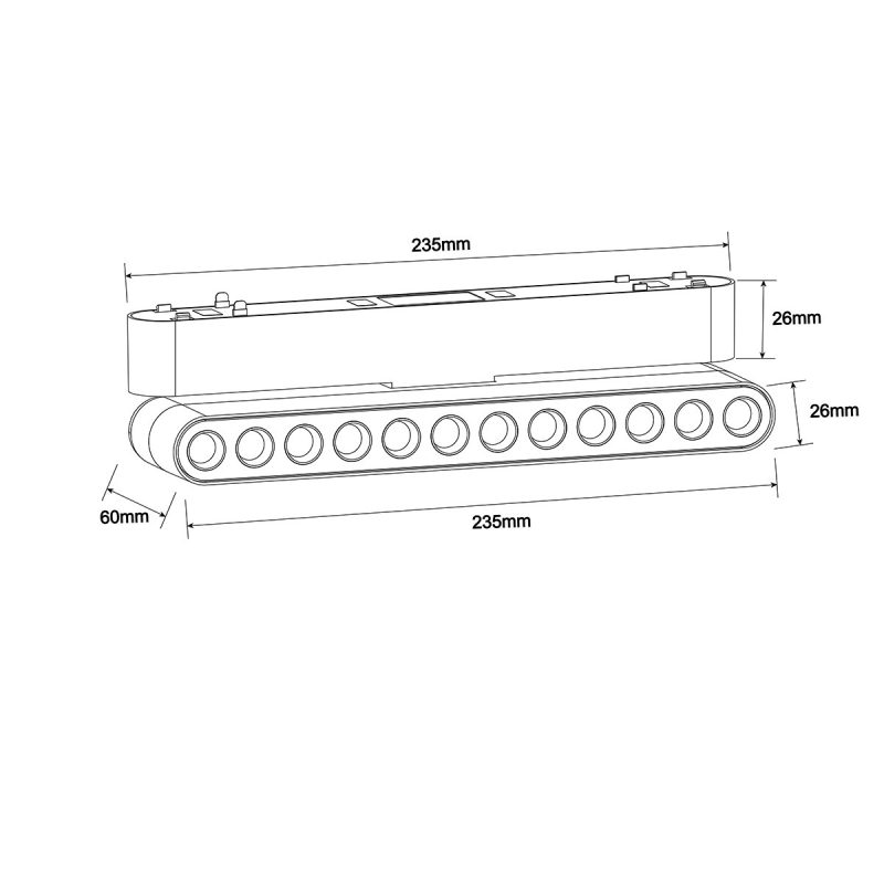 Reflector magnetic alb 12W LED 3000K, model Slim Blaze Light Prestige - imagine 3