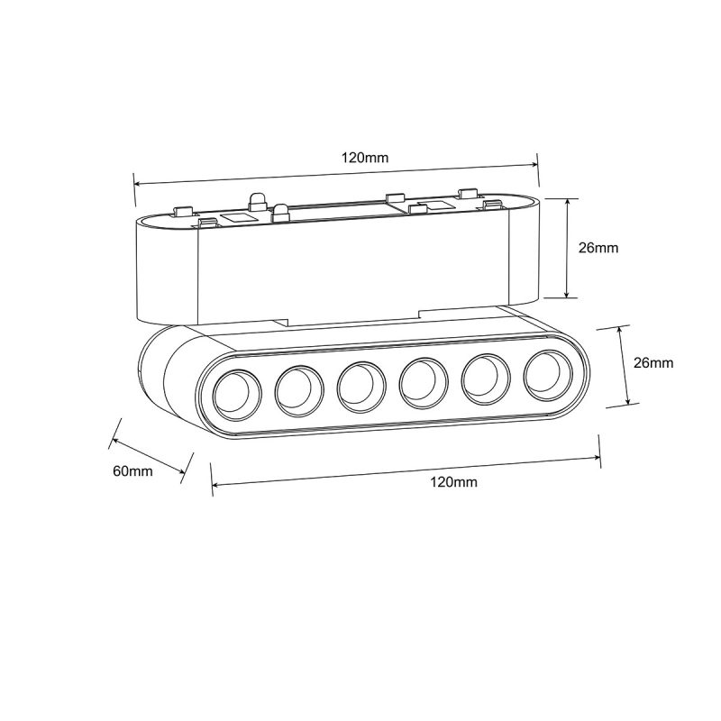 Reflector magnetic alb 6W LED 4000K, model Slim Blaze Light Prestige - imagine 3