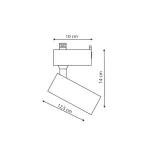 Reflector șină 1F negru LED 3000K, iluminat tehnic, Rocca Light Prestige