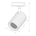 Reflector șină 1F alb 1xGU10, sistem iluminat pe șină, Tokio Light Prestige