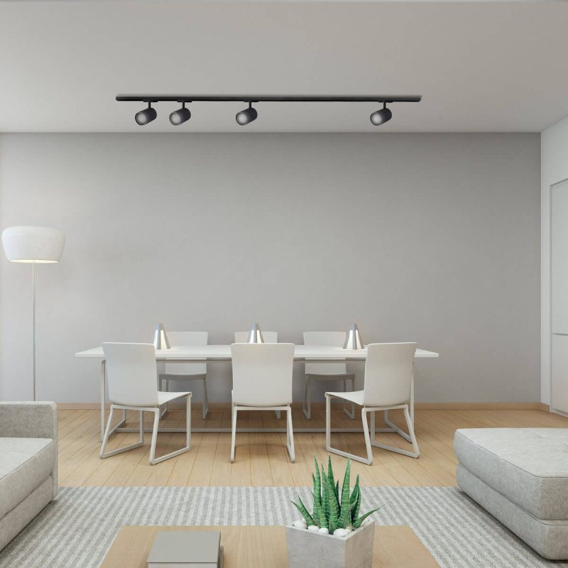 Reflector șină 1F negru 1xGU10, sistem iluminat pe șină, Tokio Light Prestige - imagine 4