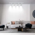 Set iluminat șină 3F alb 4xGU10, sistem complet, Snow Light Prestige