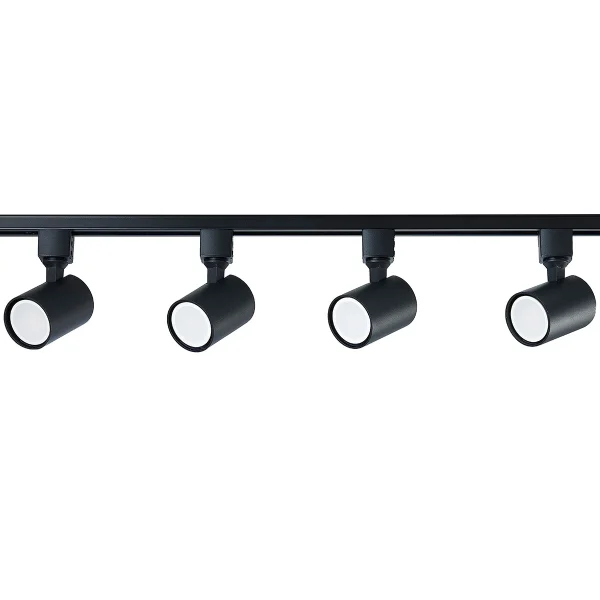 Set iluminat șină 3F negru 4xGU10
