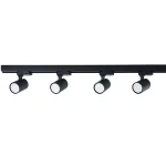 Set iluminat șină 3F negru 4xGU10, sistem complet, Snow Light Prestige