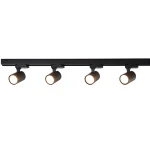 Set iluminat șină 3F negru 4xGU10, sistem complet, Snow Light Prestige