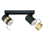 Spot negru 2xGU10, design compact, Anillo Light Prestige
