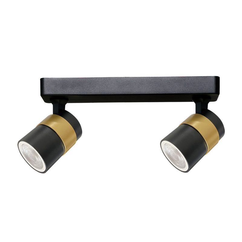 Spot negru 2xGU10, design compact, Anillo Light Prestige