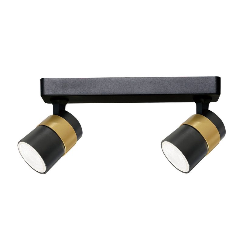 Spot negru 2xGU10, design compact, Anillo Light Prestige