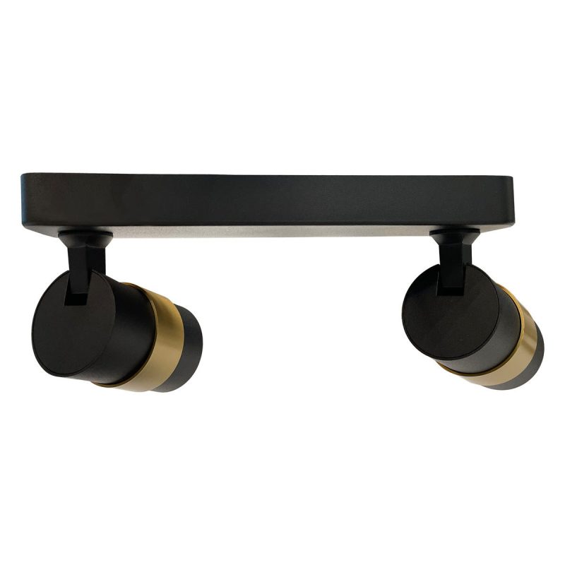 Spot negru 2xGU10, design compact, Anillo Light Prestige