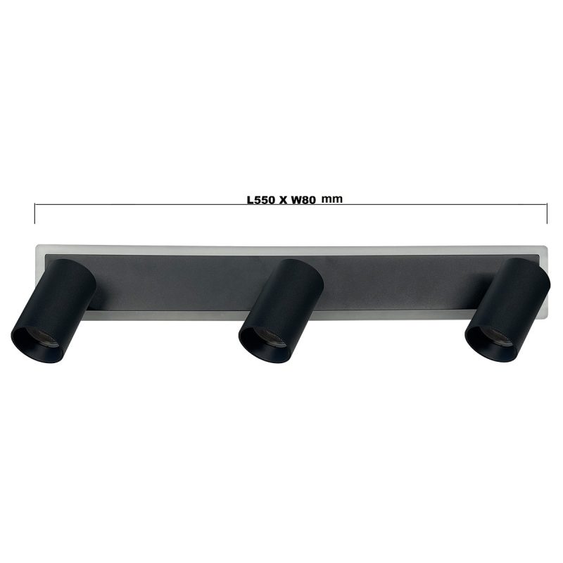 Spot negru LED CCT, 3xGU10, iluminat tehnic, Parma Light Prestige - imagine 9