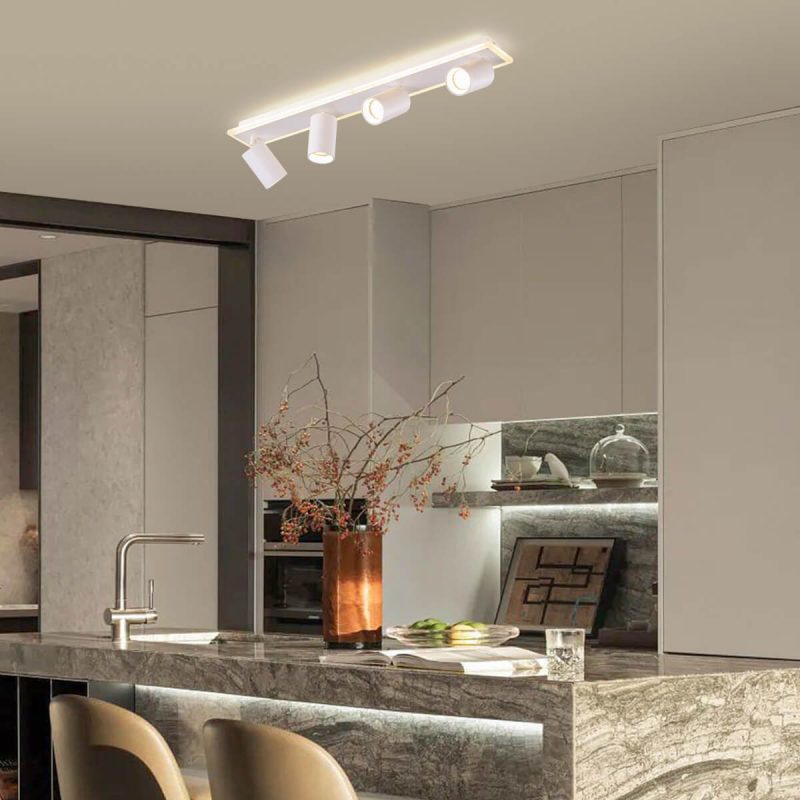 Set plafon reflectoare alb 4xGU10 + LED, model rotativ, Parma Light Prestige - imagine 4