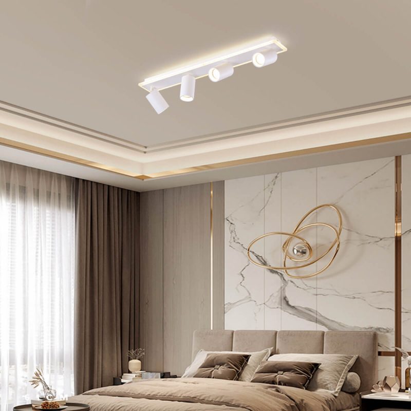 Set plafon reflectoare alb 4xGU10 + LED, model rotativ, Parma Light Prestige - imagine 5